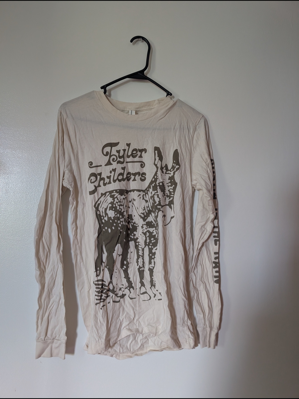 Bella Canvas Cream Long Sleeve Tee with Brown Graphic